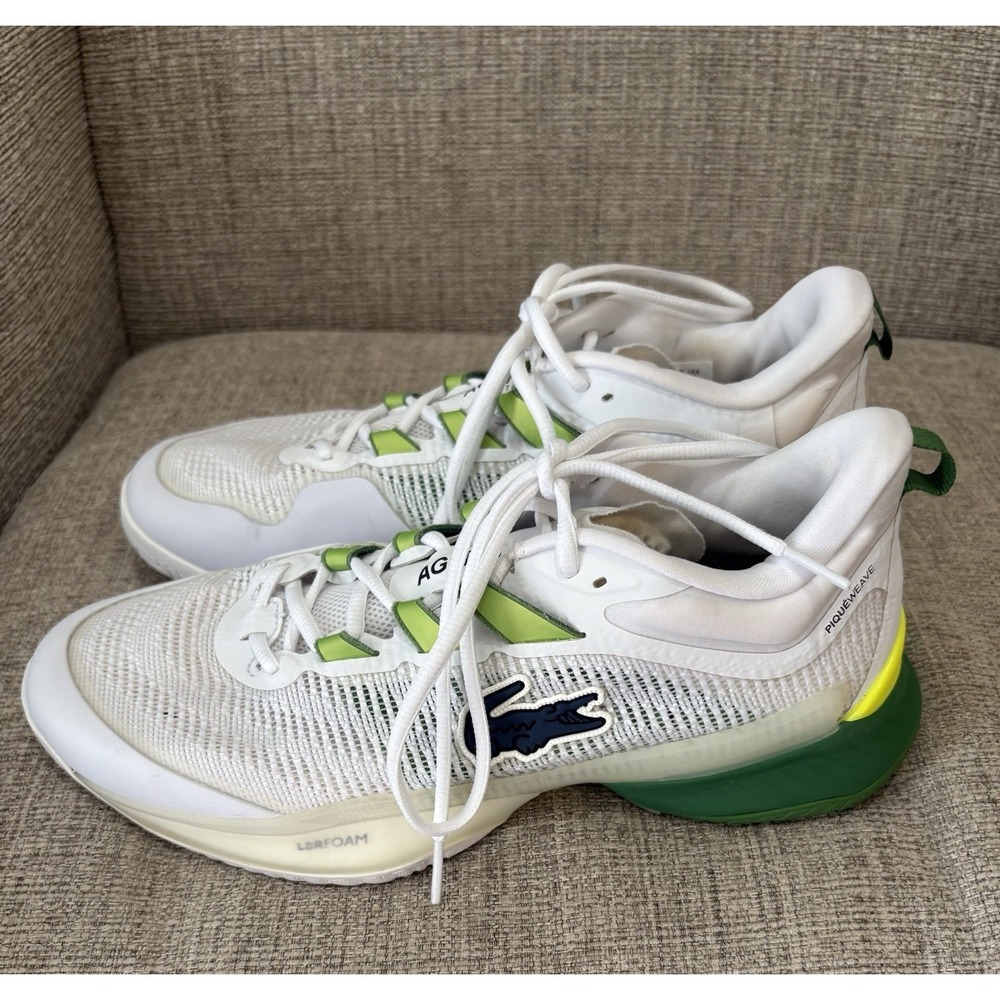 Lacoste Men's AG-LT23 Ultra Tennis Shoes White/Green Sz 10